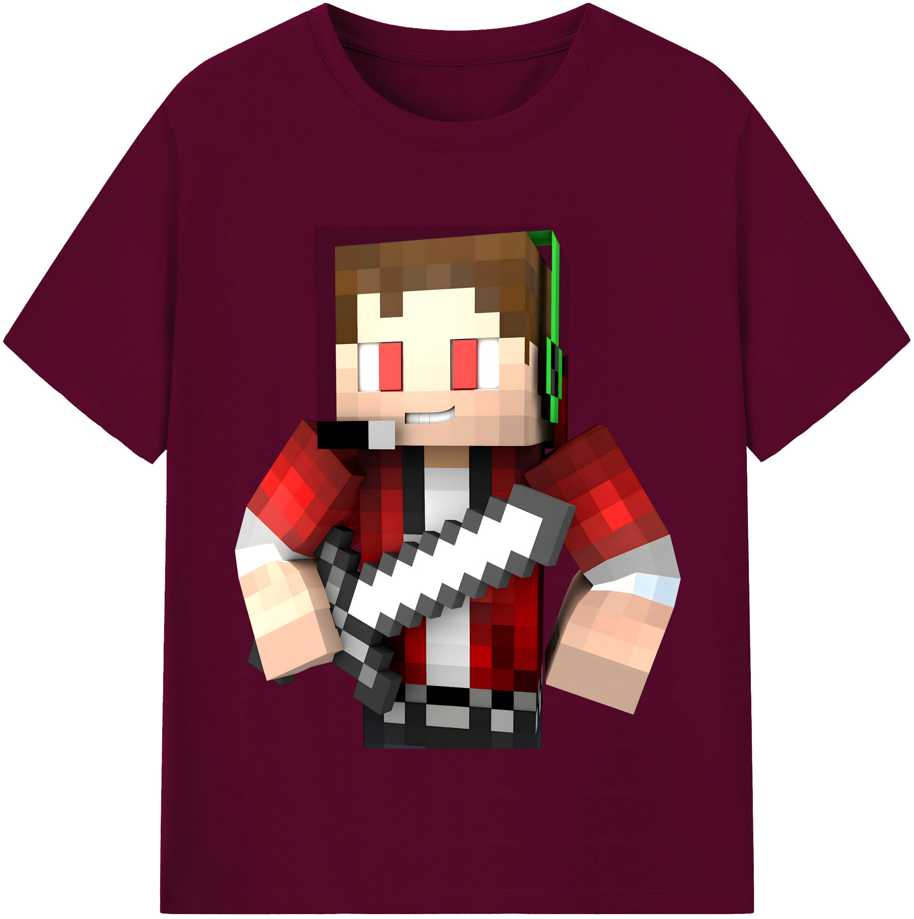 （画像用） マインクラフト ブロックの世界 Minecraft MC Block world レディースカジュアルプリントTシャツ（綿100％）